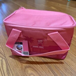 Trader Joe's PINK Mini Insulated Bag Spring Lunch Cooler Shopping Tote NWT
